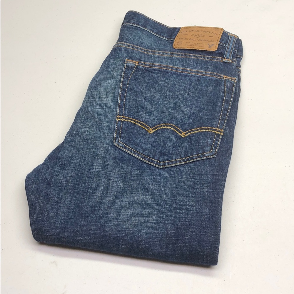 MENS AMERICAN EAGLE RELAXED STRAIGHT JEANS 34x29 ๐ฆ